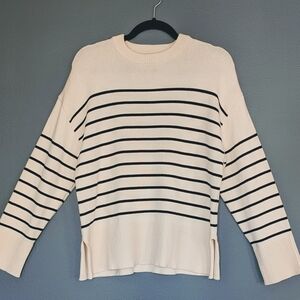 ZARA - Size M - Striped Sweater - Navy & Cream